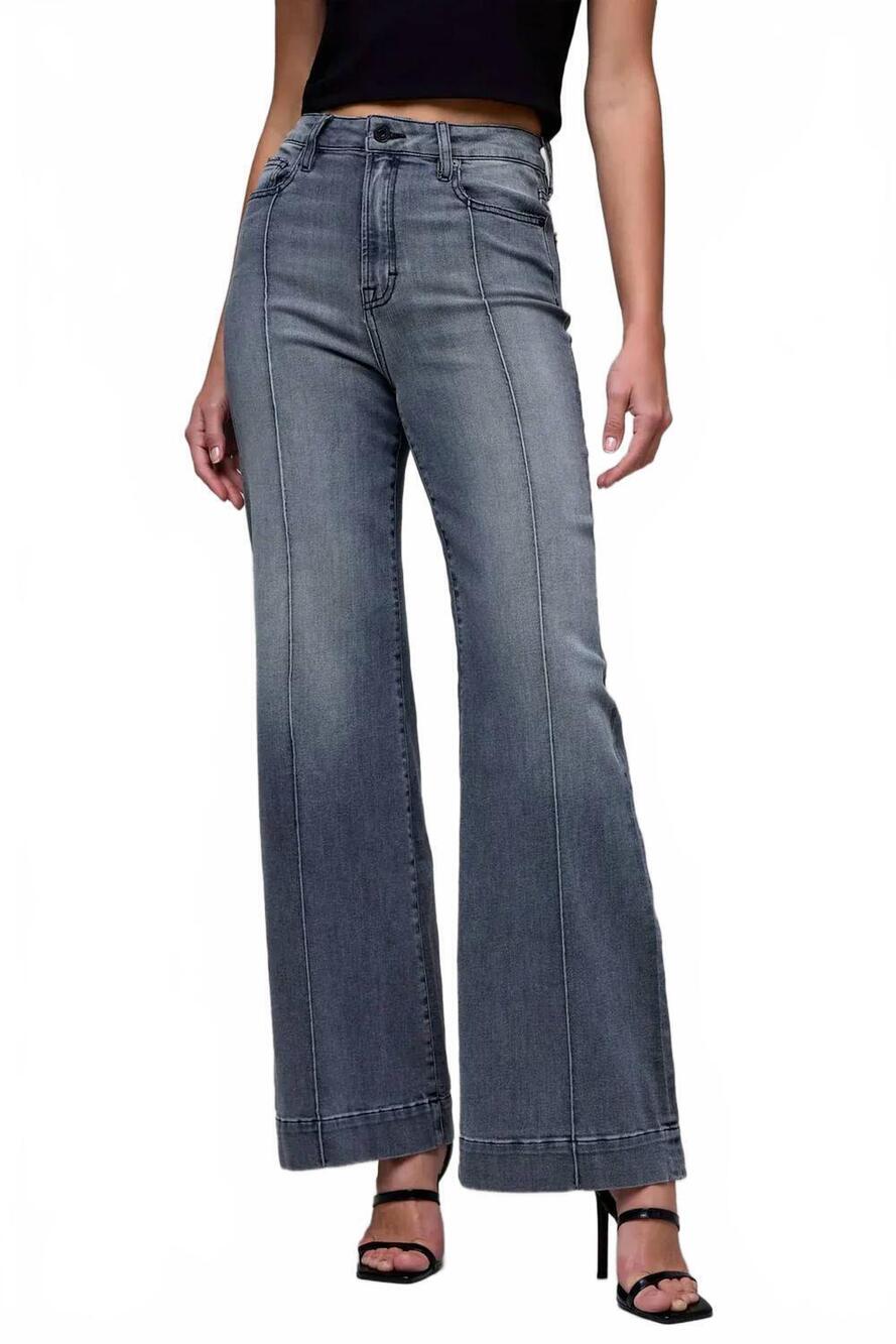 NEW HIDDEN happi pintuck denim jeans in charcoal